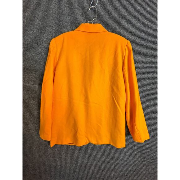 Sag Harbor Women's 14 Wool Blazer Jacket UT Orange Single Button Lined Career - Picture 2 of 8